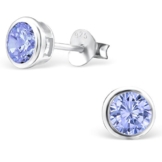 EYS Damen-Ohrringe Zirkonia rund 5 mm 925 Sterling Silber lavendel-lila im Etui Damen-Ohrstecker