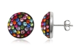 EYS Damen-Ohrstecker Halbkugel 925 Sterling Silber multicolour 14 mm im Etui