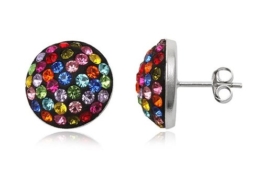 EYS Damen-Ohrstecker Halbkugel 925 Sterling Silber multicolour 14 mm im Etui