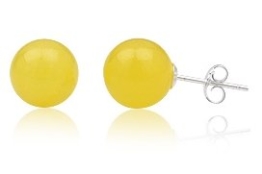 EYS Damen-Ohrstecker Jade 925 Sterling Silber gelb im Etui – UVP 16.90 €