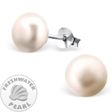EYS JEWELRY® Damen-Ohrringe Kugeln Bälle Perlen 8 x 8 mm Perlen Süßwasser-Zuchtperlen 925 Sterling Silber rosa pink im Etui Damenohrstecker