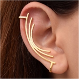 Einzel ohrring für das rechtes Ohr und für nicht gepiercten Ohren, vergoldet 925 Sterling Silber Ohrklemme gehämmert , Ohr Stulpeohrring, ohrmanschette, ear cuff handgemacht von Emmanuela