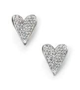 Elements Silver Damen-Ohrhänger Sterling-Silber 925 Pavé-Fassung Zirkonia Herz Ohrstecker Ohrringe der Höhe: 1,1 cm