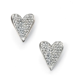 Elements Silver Damen-Ohrhänger Sterling-Silber 925 Pavé-Fassung Zirkonia Herz Ohrstecker Ohrringe der Höhe: 1,1 cm