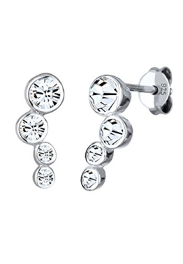 Elli Damen-Ohrstecker 925 Silber Swarovski Kristall gold Brillantschliff – 0310510114