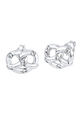 Elli Damen-Ohrstecker Brezel WIESN 925 Sterling Silber mit 10 Swarovski Kristallen 12 mm 0304962914