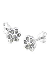 Elli Damen-Ohrstecker Pfote mit Kristallen von Swarovski Elements 925 Silber Brillantschliff rosa – 0302241313