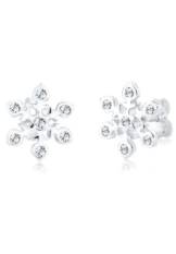 Elli Damen-Ohrstecker Schneeflocken Weihnachten 925 Sterling Silber mit Kristallen von Swarovski weiß 0310391813