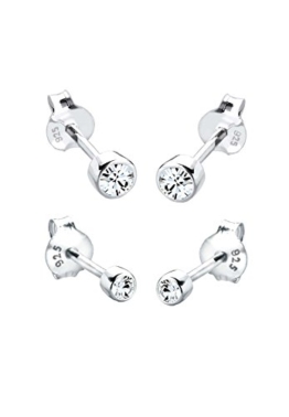 Elli Damen-Ohrstecker-Set Basic 925 Sterlingsilber mit Kristallen von Swarovski