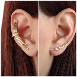 Emmanuela &links rechts Ohrklemme Ear Pin, 24 Karat vergoldet Sterling Silber Ohrringe Ohrhänger