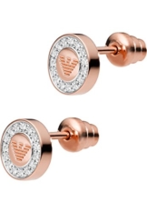 Emporio Armani Herren-Ohrstecker 925 Silber mattiert Abalone weiß Rundschliff – EG3054221