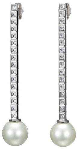Esprit Collection Damen-Ohrringe Seleness Glam Pearl 925 Sterling Silber ELER91145A000