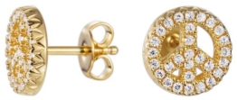 Esprit Damen-Ohrstecker 925 Sterling Silber rhodiniert Kristall Zirkonia brilliance peace gold weiß ESER92429B000