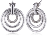 Esprit Damen-Ohrstecker round in round 925 Sterlingsilber 44 Zirkonia farblos S.ESER91274A000