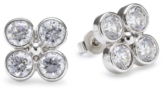Esprit Damen-Ohrstecker shiny blossom 925 Sterlingsilber 8 Zirkonia farblos ESER92147A000