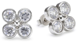 Esprit Damen-Ohrstecker shiny blossom 925 Sterlingsilber 8 Zirkonia farblos ESER92147A000