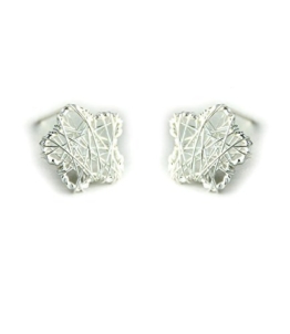 Fashion 925 Sterling Silber Einfach Design Nette Hohl Stern Form Ohrstecker für Damen