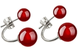 Fashion Double Side Damen Bead Onyx Ohrstecker Schmuck Zubehör 925 Sterling Silber