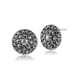 Gemondo Markasit Ohrringe, 925 Sterling Silber Circular 1,28 Karat Markasit Ohrstecker