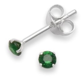 Geschenk Box Ohrstecker mit Zirkonia Sterling Silber-Größe: 3,0 Mm-Sehr kleine unauffällige. CZ Ohrringe Smaragd