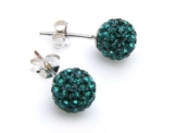 Giltzerkugel, Diamondballs, Strass, Ohrstecker 8mm Sterlingsilber