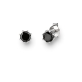 Glanzstücke München Damen-Ohrstecker Sterling Silber Spinell schwarz – Ohrstecker rund Silberohrstecker 925 Edelstein Ohrringe