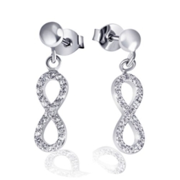 Goldmaid Damen-Ohrhänger Infinity 925 Sterlingsilber 48 weiße Zirkonia