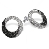 Goldmaid Damen-Ohrringe 925 Sterlingsilber 50 weisse 72 schwarze Zirkonia