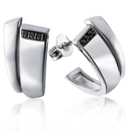 Goldmaid Damen-Ohrstecker Black Diamonds 925 Sterlingsilber 6 schwarze Brillanten (0.06 ct)