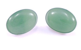 Hanfords von London handgearbeitete oval Aventurin und 925 Silber Ohrstecker