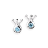 Heartbreaker Damen- Ohrstecker Froggy 925 Silber Brillantschliff Topas blau LD FG 21 TB