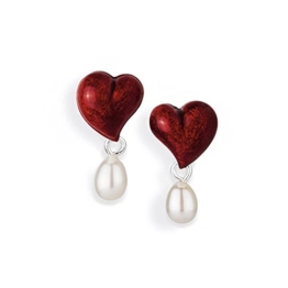 Heartbreaker Damen- Ohrstecker Herz Crown of my Heart mit Süßwasser- Zuchtperle LD LP 24 PW