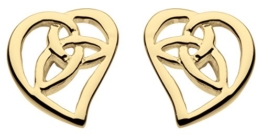 Heritage Sterling Silber und Gold Teller Knoten in Herz Ohrstecker