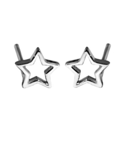 Hohler Stern Pentagram-netter Pentacle-Bolzen-silberne Sleeper Ohrring-Art- und Weiseschmucksachen für Mädchen-Frauen