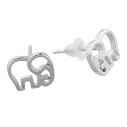 Housweety Elefant Ohrstecker Ohrringe Ohrschmuck 925 Sterling Silber