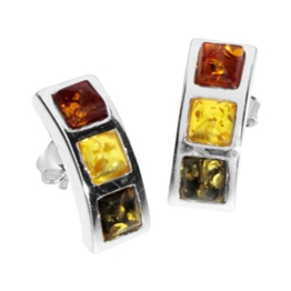InCollections Damen-Ohrstecker 925/000 Sterlingsilber mit Bernstein 0010265170890
