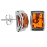 InCollections Damen-Ohrstecker 925/000 Sterlingsilber mit Bernstein 0430260020980