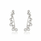 Ingenious Jewellery Ohrstecker versilbert mit Sterling-Silber, mit gewelltem Kristall-Design