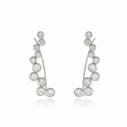 Ingenious Jewellery Ohrstecker versilbert mit Sterling-Silber, mit gewelltem Kristall-Design
