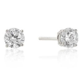 Isady – Cilli – Damen Ohrringe – Ohrstecker – 4 mm – Sterling-Silber 925 – Zirkonia Transparent