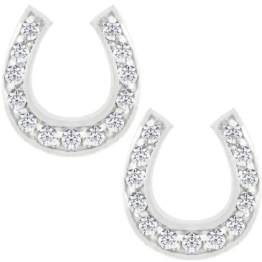 Isady – Milva – Damen Ohrringe – Ohrstecker – 925er Sterling Silber – Zirkonia Transparent – Hufeisen form