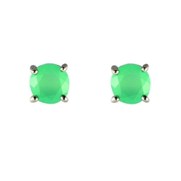 Ivy Gems Halskette Sterling-Silber 925, Zirkonia, Ohrstecker Ohrringe Chrysoprase klein