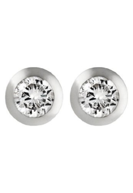 JETTE Silver Damen-Ohrstecker Magic Glam 925er Silber 2 Zirkonia One Size, silber