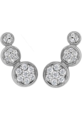 JETTE Silver Damen-Ohrstecker SOLID 925er Silber 34 Zirkonia One Size, silber