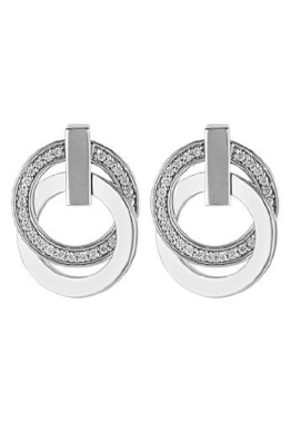 JETTE Silver Damen-Ohrstecker Swing 925er Silber 58 Zirkonia One Size, silber