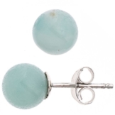 JOBO Ohrstecker 925 Sterling Silber rhodiniert 2 Amazonite Ohrringe