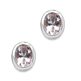 Jaipuri.instyle – Damen Ohrringe – 925 Silber, rhodiniert – echter Edelstein: Morganit E2451MG