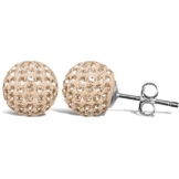 Jewelco London Shamballa-Ohrringe Silber Kristall champagner/peach