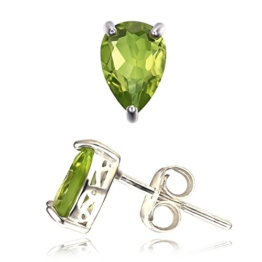 Jewelrypalace 1.57ct Tropfenschliff Grün Natürliche Peridot Olivin 925 Sterlingsilber Ohrring Ohrstecker Damen Geschenk
