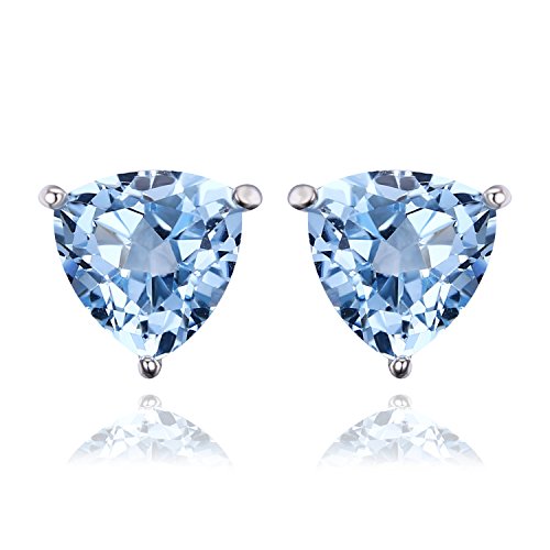 Jewelrypalace 1.8ct Dreieck Natürliche Himmel Blau Topas Ohrring Ohrstecker Damen Geschenk 925 Sterlingsilber